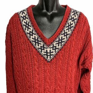 Vintage 80s Banana Republic Cable Knit Sweater L